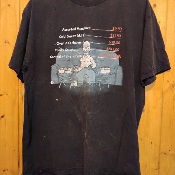 Men's Black Vintage Large The Simpsons Homer T-Shirt - Picture 2 of 5